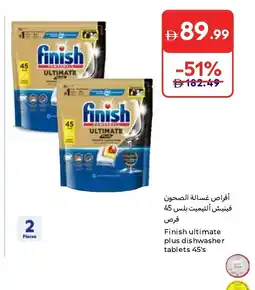 Carrefour Finish ultimate plus dishwasher tablets 45's offer