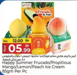 Kenz Hypermarket Happy summer frucado propitious mango lemon peach ice cream offer