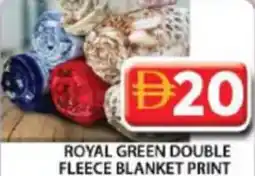 Grand Hyper Market Royal green double fleece blanket print offer