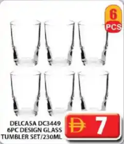 Grand Hyper Market Delcasa DC3449 6pc design glass tumbler set offer