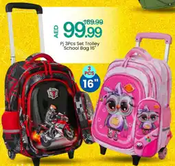 Mark & Save Pj 3Pcs Set Trolley School Bag 16" offer