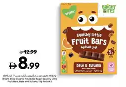 Carrefour Bright Bites Organic No Added Sugar Squishy Little Fruit Bars, Date and Sultana offer