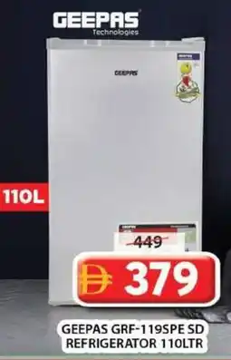Grand Mall Sharjah Geepas GRF-119SPE SD refrigerator 110ltr offer