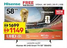 Nesto Hisense 4K UHD Smart TV 58A61Q offer