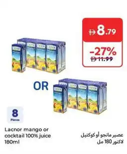 Carrefour Lacnor mango or cocktail 100% juice offer