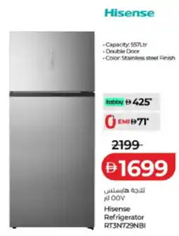 Lulu Hypermarket Hisense Refrigerator RT3N729NBI offer