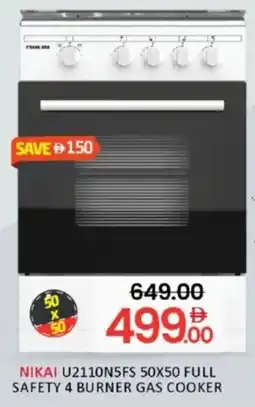 Al Madina Nikai U2110N5FS 50X50 full safety 4 burner gas cooker offer