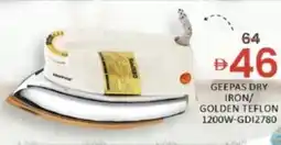 Al Madina Geepas dry iron/ golden teflon 1200W-GD12780 offer