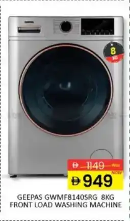 Al Madina Geepas GWMF8140SRG front load washing machine offer