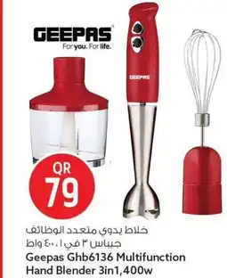 Safari Hypermarket Geepas Ghb6136 Multifunction Hand Blender 3in1, offer