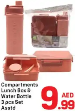 Day To Day Compartments Lunch Box & Water Bottle 3 pcs Set Asstd offer