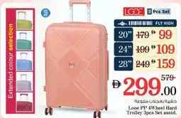 Nesto Looe PP 4Wheel Hard Trolley 3pcs Set asstd. offer