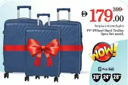 Nesto PP 4Wheel Hard Trolley 3pcs Set asstd. offer