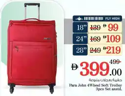 Nesto Para John 4Wheel Soft Trolley 3pcs Set asstd. offer