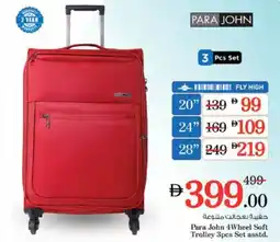 Nesto Para John 4Wheel Soft Trolley 3pcs Set asstd. offer