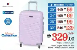 Nesto John Cooper ABS 4Wheel Hard Trolley 4pcs Set asstd. offer