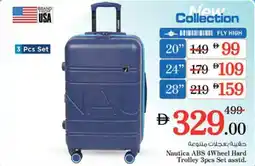 Nesto Nautica ABS 4Wheel Hard Trolley 3pcs Set asstd. offer
