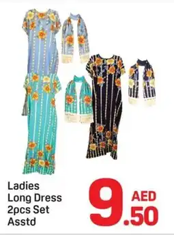 Day To Day Ladies Long Dress 2pcs Set Asstd offer