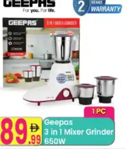 Everyday Center Geepas D 3 in 1 Mixer Grinder offer