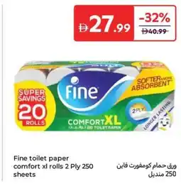 Carrefour Fine toilet paper comfort xl rolls offer