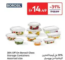 Carrefour 30% Off On Borosil Glass Storage Containers Assorted size offer
