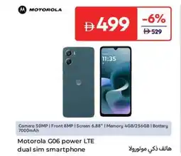 Carrefour Motorola G06 power LTE dual sim smartphone offer