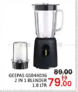 Al Madina Hypermarket Geepas 2 in 1 blender offer