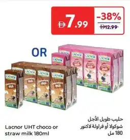 Carrefour Lacnor UHT choco or straw milk offer