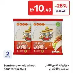 Carrefour Sombrero whole wheat flour tortila offer