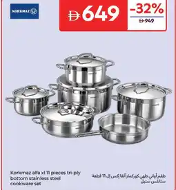 Carrefour Korkmaz alfa bottom stainless steel cookware set offer