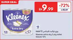 Carrefour Kleenex extra dry 3 ply toilet tissues offer