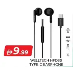 Mark & Save Welltech HFD80 type-C earphone offer