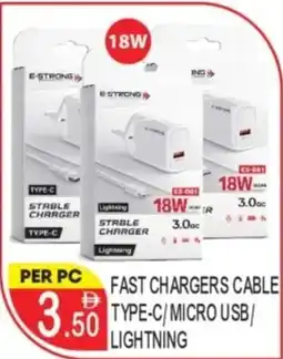 Dream Land Center Fast chargers cable type c/micro usb/ lightning offer