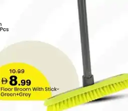 Mark & Save Floor Broom With Stick- Green+Grey offer