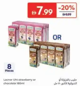 Carrefour Lacnor Uht strawberry or chocolate offer