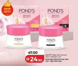 Lulu Hypermarket Ponds Bight Beauty SP30 Day Cream + Night cream offer