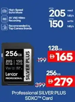 Lulu Hypermarket Professional SILVER PLUS SDXC Card offer
