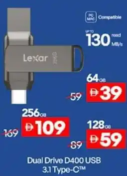 Lulu Hypermarket Dual Drive D400 USB 3.1 Type-C offer