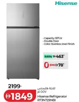 Lulu Hypermarket Hisense Refrigerator RT3N729NBI offer