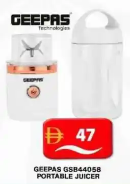 Grand Hyper Market Geepas GSB44058 portable juicer offer