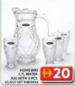 Grand Hyper Market Homeway water jug with glass set offer