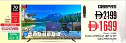 Nesto Geepas UHD Smart LED TV 70" GLED7079SWUHD offer