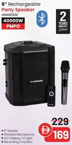 Nesto 8" Rechargeable Party Speaker OMMS1220 offer