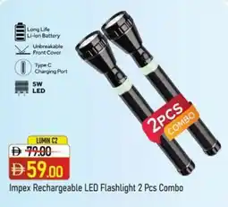 Nesto Impex Rechargeable LED Flashlight 2 Pcs Combo offer