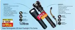 Nesto Impex Rechargeable LED Zoom Flashlight 2 Pcs Combo offer