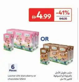 Carrefour Lacnor Uht starwberry or chocolate offer