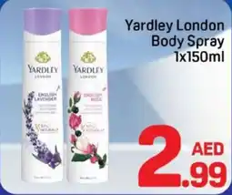 Day To Day Yardley London Body Spray offer