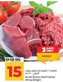 Lulu Hypermarket South African Beef Cubes/ Mince offer
