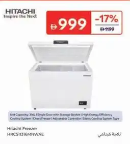 Carrefour Hitachi Freezer HRCS11316MNWAE offer