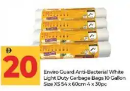 Lulu Hypermarket Enviro Guard Anti-Bacterial White Light Duty Garbage Bags offer
